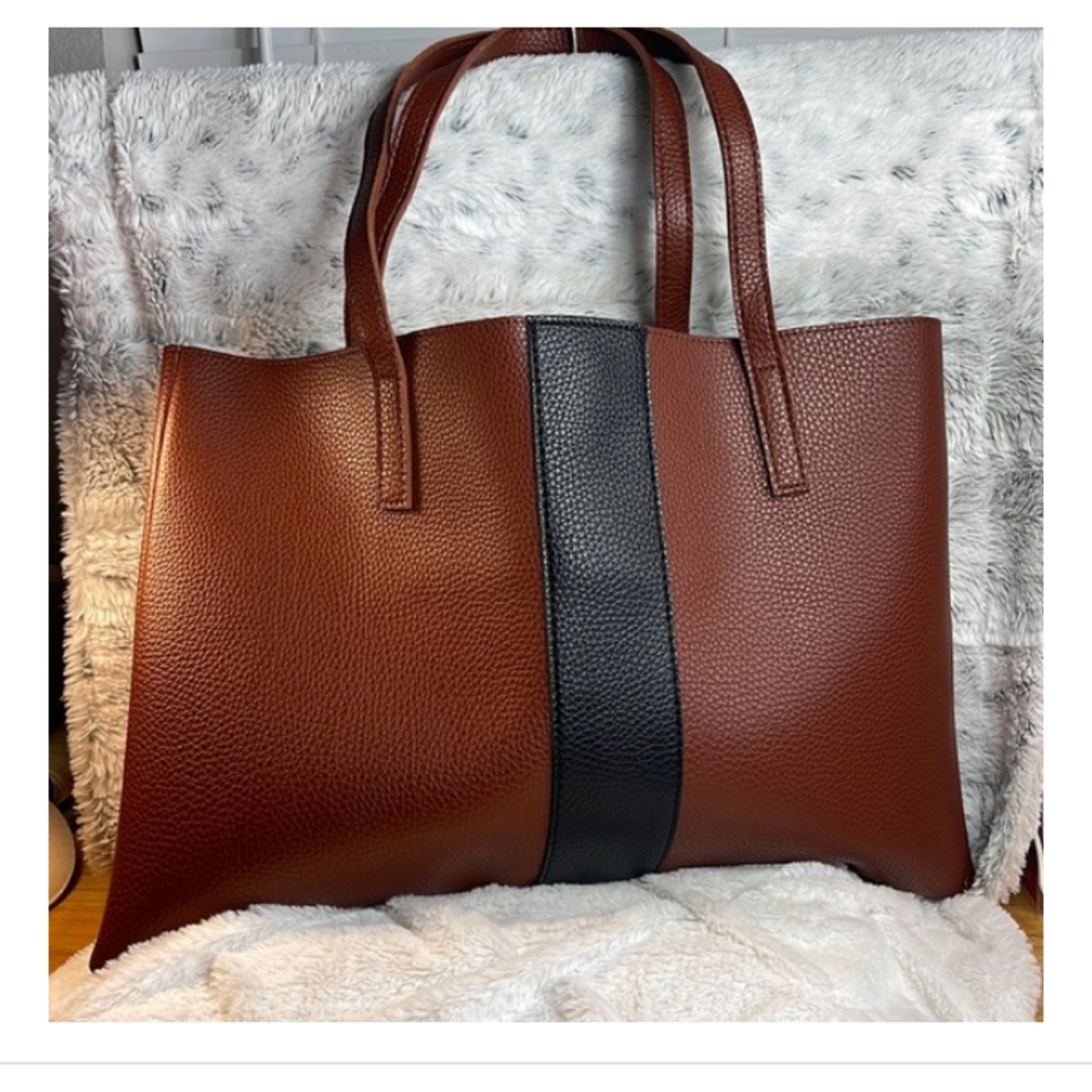 Vince Camuto Career / Casual Brown Vegan Leather Tote